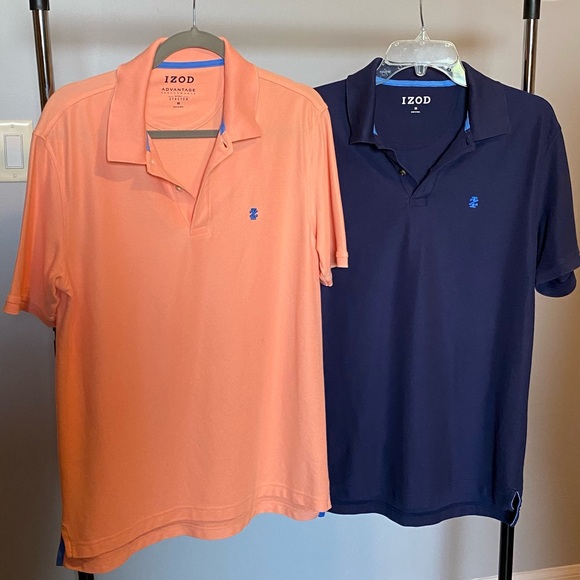 Izod Other - Lot Of 2 IZOD Performance Stretch Medium Polo Logo Shirt Cotton Blend